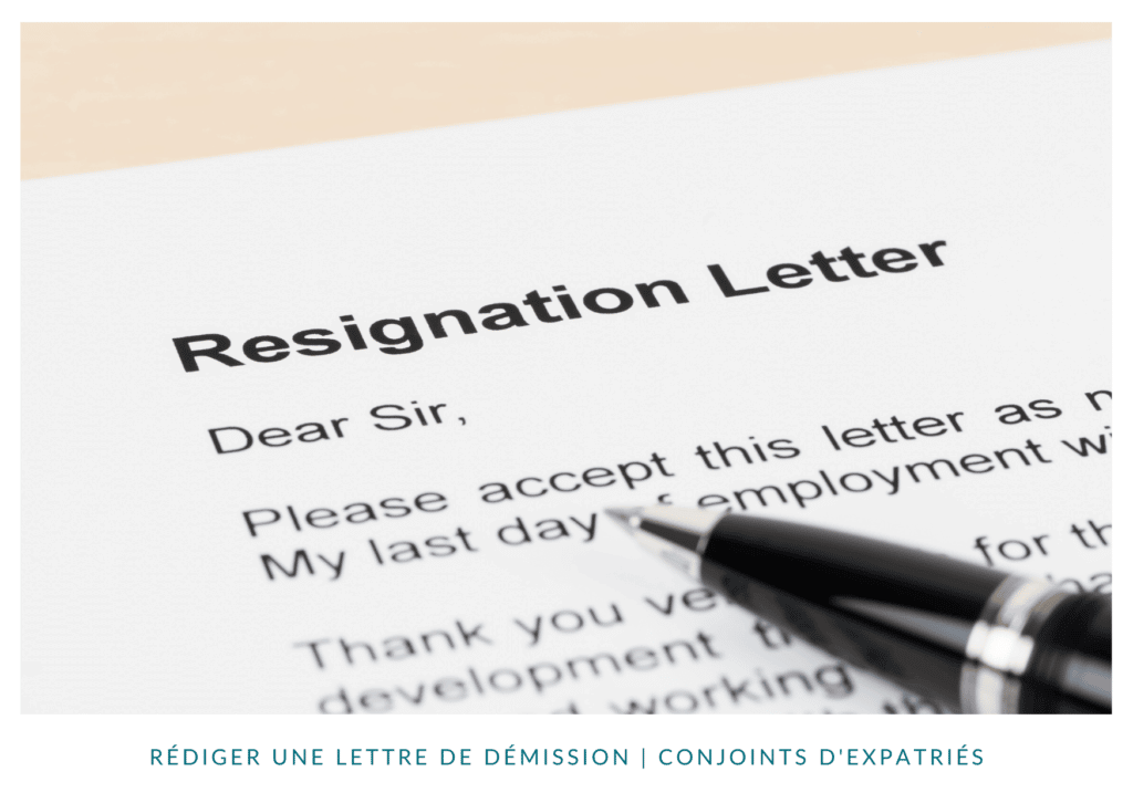 Rédiger une lettre de démission pour suivi de conjoint